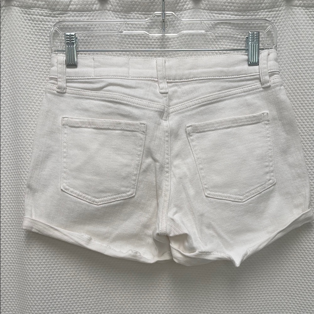 Cosmic Blue Love White Jean Shorts Raw Hem size 25 not see thru!!! - Picture 3 of 4